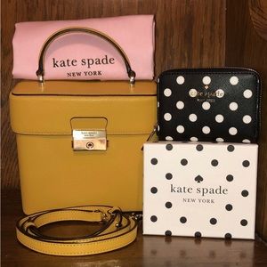 NWT-Kate Spade-SET-Voyage Sm Top-Handle Crossbody & Cheers Boxed Sm Zip CardCase